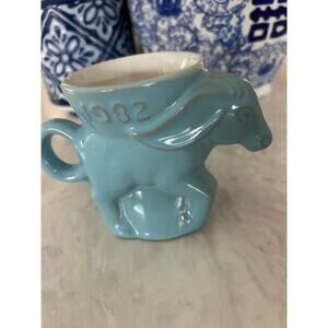 Collectible Frankoma Democratic Donkey Political Robin Egg Blue mug